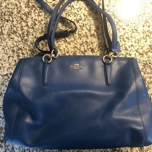 Large blue coach purse
